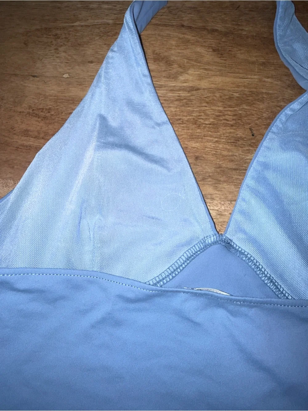 NWT. Free People. Still Here Halter Cami. Dusted Blue. Size Large.